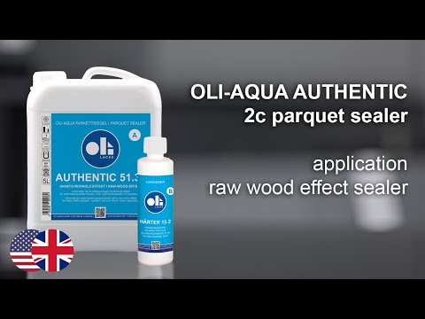 Application raw-wood-effect sealer on parquet flooring