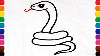 How to Draw a Snake Drawing Easy Step by Step for Kids and Toddlers