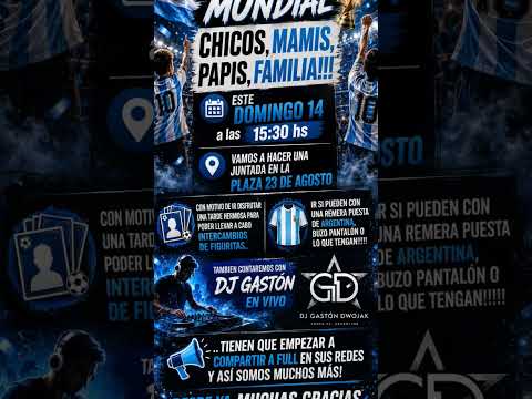 este Domingo 14 a las 15:30 HS estamos en LAS TOSCAS SANTA FE (PLAZA 23 DE AGOSTO)#2026 #mundial