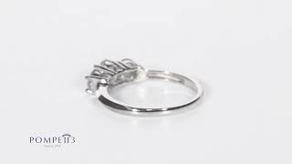 1Ct Three Stone Diamond Engagement Ring in 14k White Gold by Pompeii3