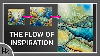 gemstone landscape - WATERCOLOR  & mixed media - Creative Flow Experimental Painting! 288