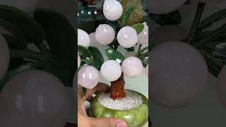 Cây Đào Thạch Anh Hồng Tự Nhiên 18 Quả-2,2kg Trưng Bày Phong Thuỷ