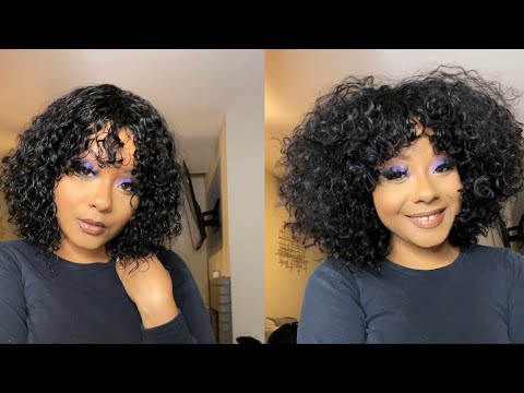 Cute & easy curly bang wig 💕| LUVME Hair