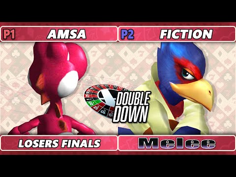 Double Down 2022 Losers Finals - Fiction (Falco) Vs. aMSa (Yoshi) SSBM Melee Tournament