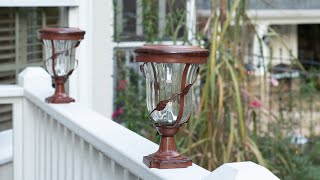 Watch A Video About the Flora Antique Bronze Dusk to Dawn LED Pier Mount Light