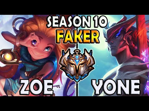 T1 Faker ZOE MID vs YONE - Patch 10.16 Ranked Korea ✔️