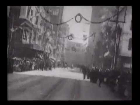 Over route of Roosevelt parade in an automobile