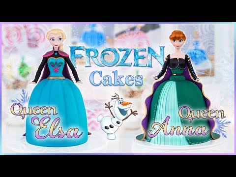 FROZEN CAKES!! ❄️ Queen ELSA and Queen ANNA Doll Cakes