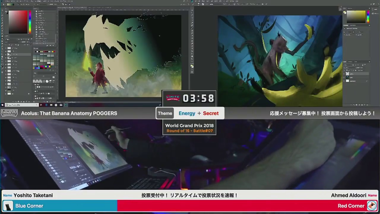 Sinix, Jeremy Anninos, Dawnatelloo watch Ahmed Aldoori Compete in Digital Art Battle| Match 1