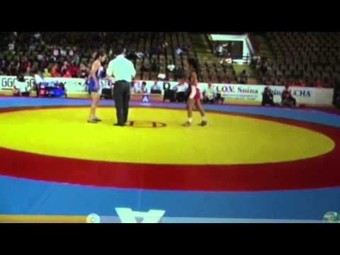 2014 Cadet World Championship FW 40 kg Bulaqui (CAN) vs Derya (TUR)