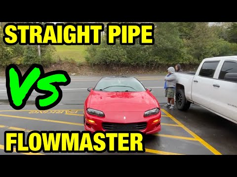 Chevy Camaro Z/28 5.7L V8: FLOWMASTER OUTLAW Vs STRAIGHT PIPES!
