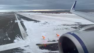 4K | SAS A320 NEO safety, taxi, takeoff Bodø, Norway