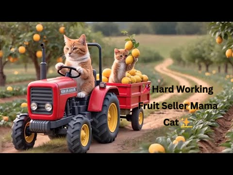💫❤️Hard Working✨Fruit Seller🐾Mama Cat #new#funny#catfunny#cat #cute#funnycats#entertainment#cutecat