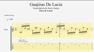 Guajiras de Lucía - Paco de Lucía - Tablatura por Jesús Amaya...