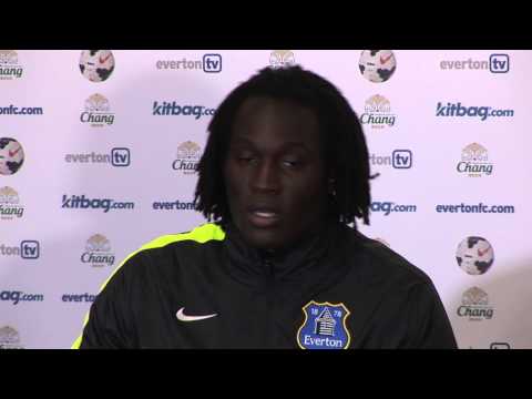 Everton FC loan signing Romelu Lukaku speaks to the Media at Goodison Park