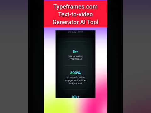 text-to-video generator ai tool | typeframes.com #typeframes