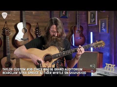 Immagine 2025 Taylor Custom #36 C14ce B5036 Grand Auditorium Bearclaw Sitka Spruce & Tiger Myrtle - Catch Event/NAMM Instrument - 22