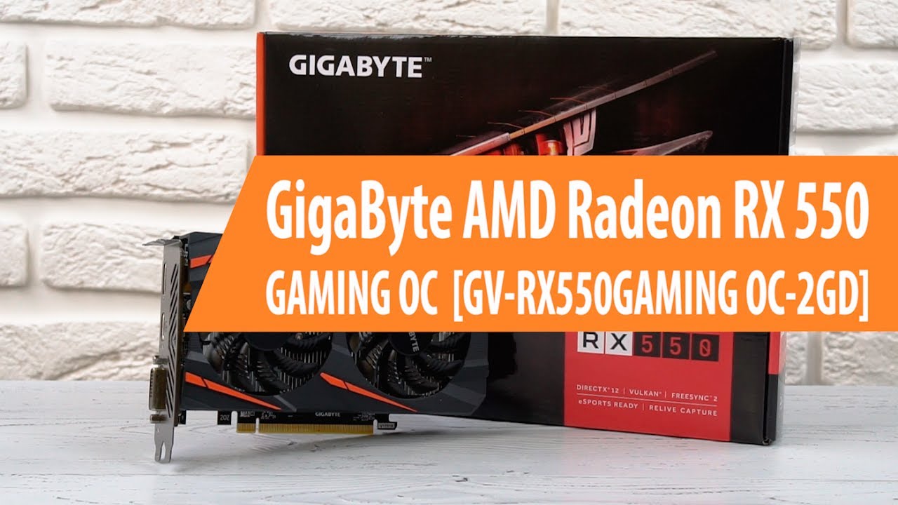 Видеокарта Gigabyte PCI-E GV-RX550GAMING OC-2GD AMD Radeon RX 550 2048Mb 128bit GDDR5 1206/7000 DVIx1/HDMIx1/DPx1 Ret