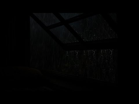 Black Window🪟Listening to Soothing Rain Forest For a Very Deep Sleep | Reduce Stress With Night Rain