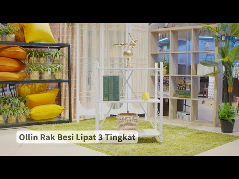 Gambar Ollin Rak Besi Lipat 3 Tingkat - Putih