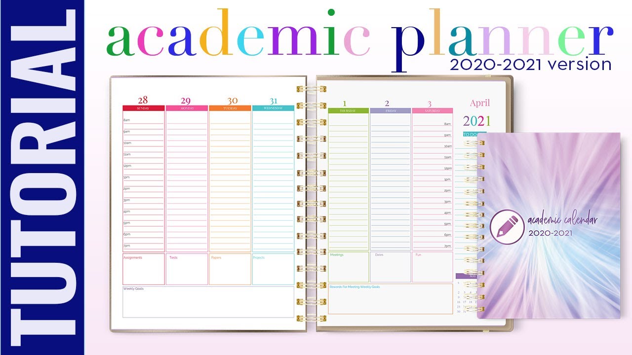 How to Edit the Academic Calendar Planner Template 2020-2021 Student Planner