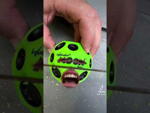 Have you ever cut a Moon Ball? 👀 #waboba #moonball #bouncyball #toy #outdoortoys #comedy