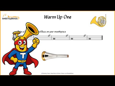 Warm Up 1 | French Horn Solo with Sheet Music and Play Along