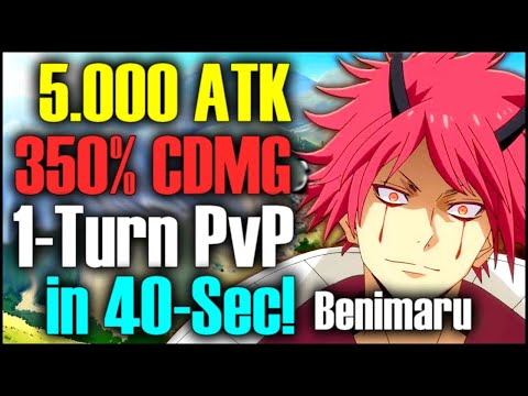 WTF! 5k ATK & 350% CDMG Benimaru 1-Turn Kill PvP in 40 Seconds!!