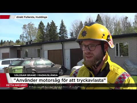 Räddningstjänsten: Det började brinna på en balkong - Nyheterna (TV4)