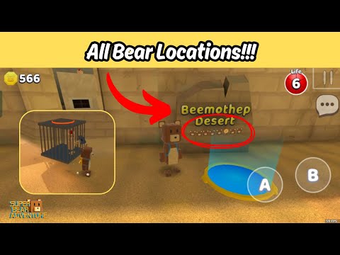 How to Find All Bears in Beemothep Desert in Super Bear Adventure