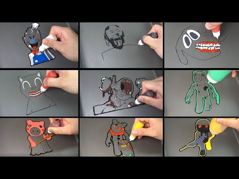 Scary Pancake Art - Siren Head, Trevor Henderson Creatures, Granny, Cartoon Cat, Piggy, Ice Screem