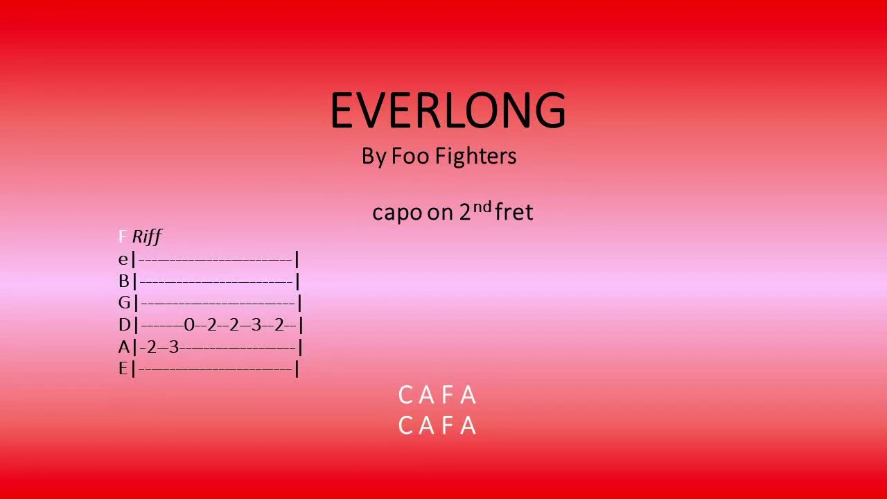 Everlong Acoustic by Foo Fighters - Easy Chords and lyrics