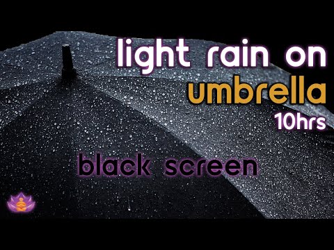 [Black Screen] 10 Hours of Relaxing Rain on Umbrella Sounds for Sleeping and Studying