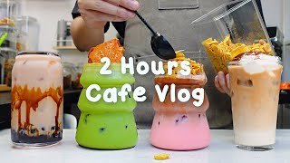 🍧지치고 힘들 땐 음료 ASMR로 힐링해요/주중의 여유로움/2시간 모음🍨2 Hours Vlog/Cafe Vlog/ASMR/Tasty Coffee
