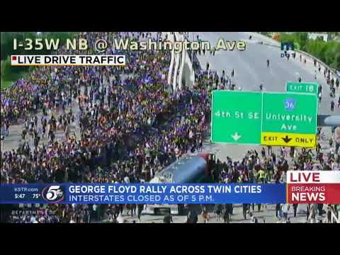 Giant truck attacks protesters Unites States George Floyd