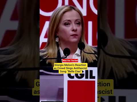 Right Wing Leader Meloni’s Reaction as Crowd Sings Antifascist Song “Bella Ciao”