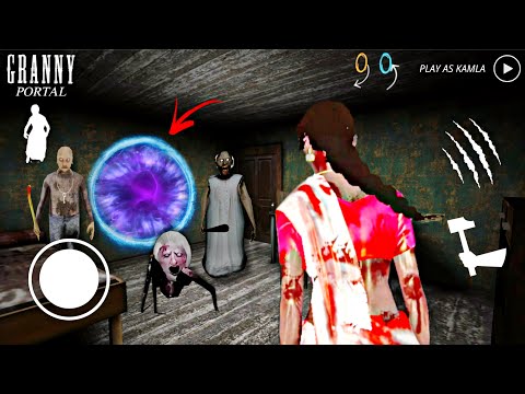 PLAYING AS KAMLA IN GRANNY PORTAL || KAMLA FOUND A SECRET PORTAL ESCAPE 
