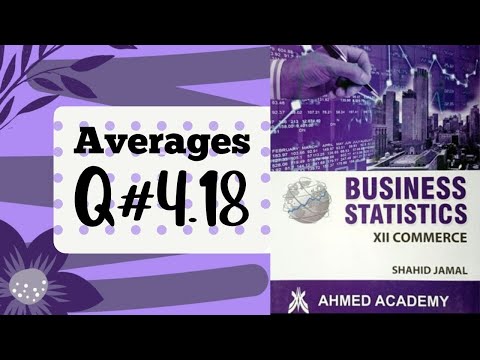 Business Stats ~ Q. 4.18 ~ Averages ~ For I Com Part II ~ Shahid Jamal