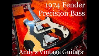 Video thumbnail for 1974 FENDER PRECISION BASS - Andy's Vintage Guitars by ANDY'S VINTAGE GUITARS