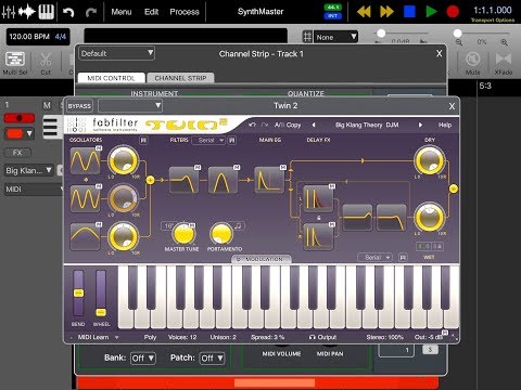 AURIA PRO - FabFilter TWIN 2 Synth & Some Fabfilter Effects - iPad Demo
