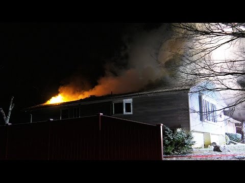 FIRE through roof of house, Lower Macungie, PA. 01.15.17