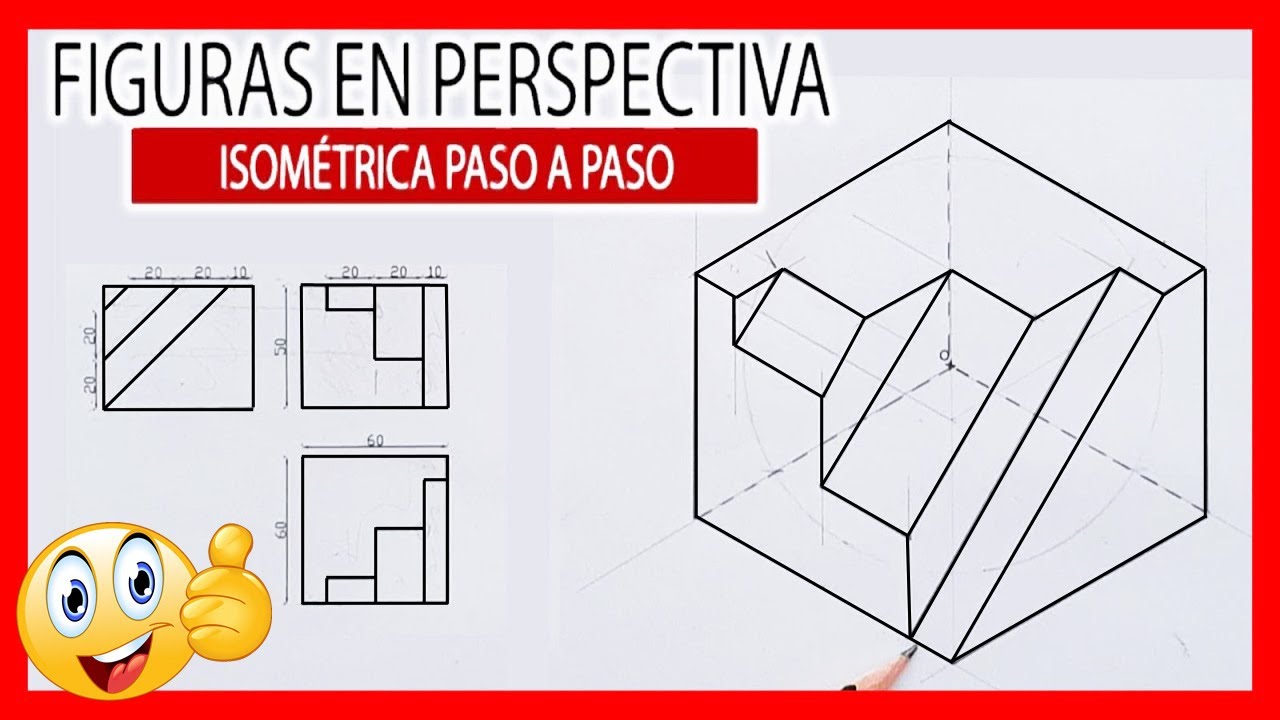 ⚡ Perspectiva ISOMETRICA a partir de las VISTAS ⚙️ Figuras en isométrico 01