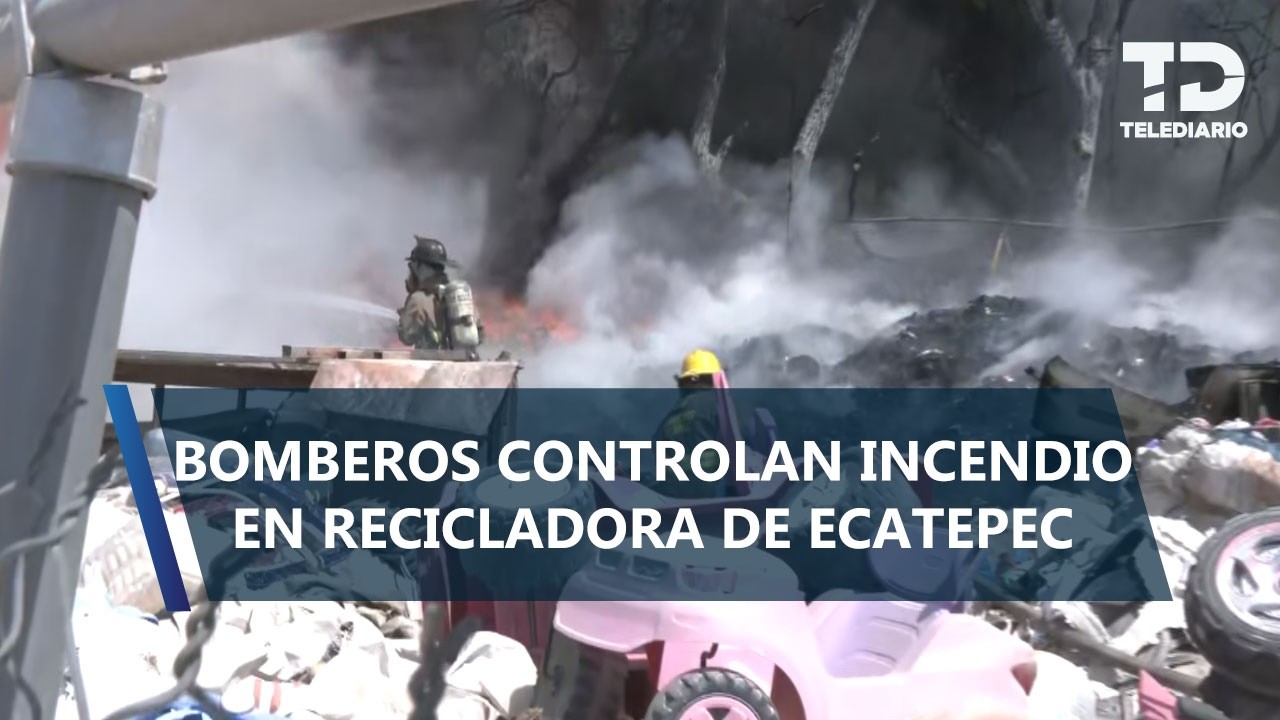 Despliegue de emergencia por incendio en recicladora de Santo Tomás Chiconautla