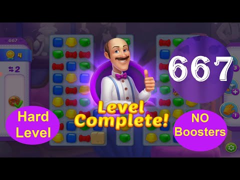 HomescapesLevel 667 - [15 moves] [2021] [HD] solution of Level 667 Homescapes[No Boosters]