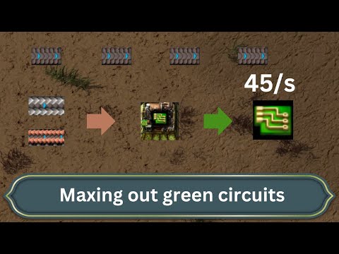 Factorio: How to produce electronic circuits/ green circuits to fill a blue belt