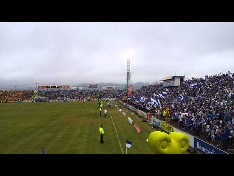 "Salida de Final Cartaginés vs Heredia" Barra: Fuerza Azul &bull; Club: Cartaginés