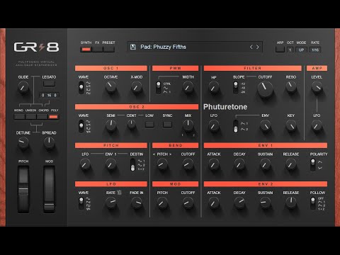 GR-8 Free VST / AU analog synthesizer by Phuturetone