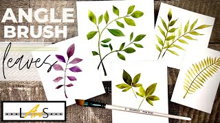 How to Use an Angle Brush! How to Paint Leaves! Easy Watercolor Painting! Leaves Decoration Ideas!