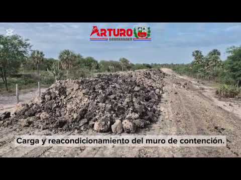 GOBERNADOR ARTURO MENDEZ VERIFICÓ OBRAS DEL MURO DE CONTENCIÓN DE FUERTE OLIMPO (08/09/2026)