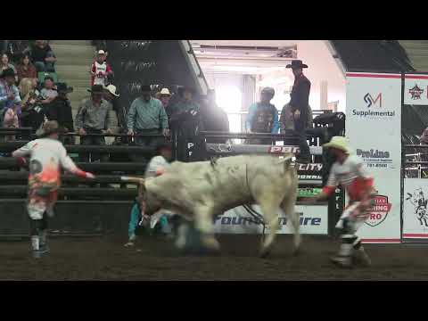 Cody Coverchuk rides Long Shot at the Rose City Invitational PBR to be 76.5
